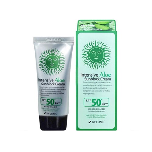 3W Clinic Intensive Aloe Sunblock Cream 70ml - SPF50 PA+++ •