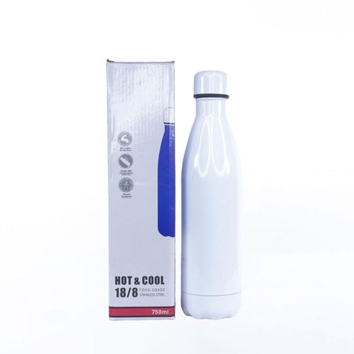 Stainless Steel Water Bottle 750ml - White •