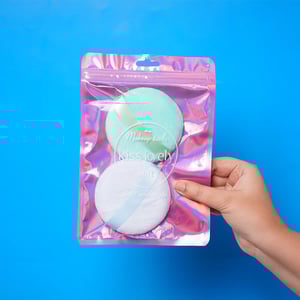 Kiss Lovely 2pcs Soft Makeup Puff Set - Teal & Sky Blue