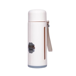 Glass Water Bottle 550ml - White •