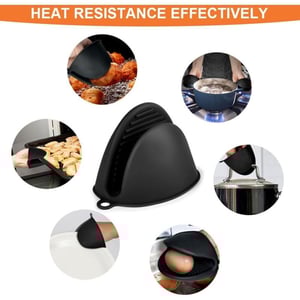 Silicone Heat Resistant Gloves 1 Pair - Black