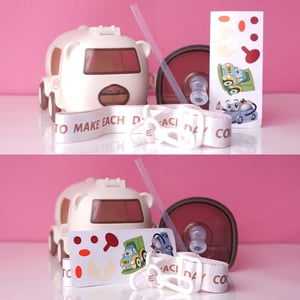 Cute Bus Water Pot For Kids - Cream