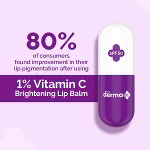 The Derma Co 1% Vitamin C Brightening Lip Balm SPF 50 PA+++ 4.5g •