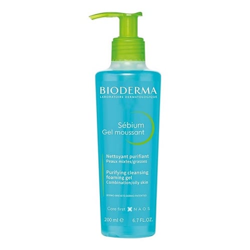 Bioderma Sebium Gel Moussant Purifying Cleansing Foaming Gel for Combination to Oil Skin 200ml•