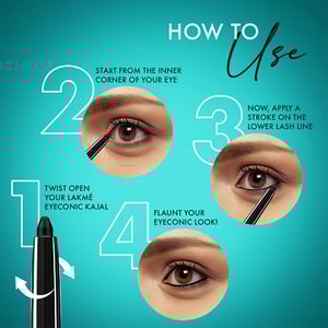 Lakme 9 To 5 Fashionista Collection Eyeconic Kajal 0.35g - Deep Black •