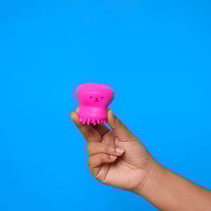 Kiss Lovely Octopus Shape Silicon Face Cleansing Scrubber - Hot Pink
