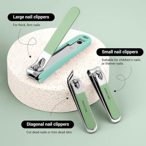 7pcs Manicure Set Box With Holder - Seafoam Green