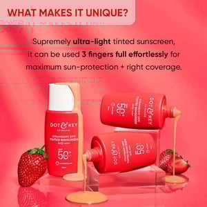 Dot & Key Strawberry Dew Tinted Sunscreen 50ml SPF 50+ PA++++ 02 Warm Ivory   •