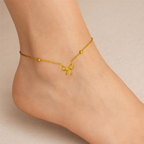 Ankle Bracelet Bow Pendant