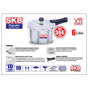 SKB Popular Pressure Cooker Whistle System 6L