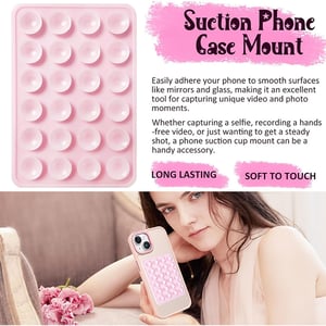 Adhesive Silicone Suction Phone Holder - Baby Pink