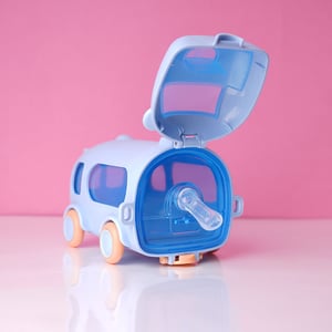 Cute Bus Water Pot For Kids - Baby Blue
