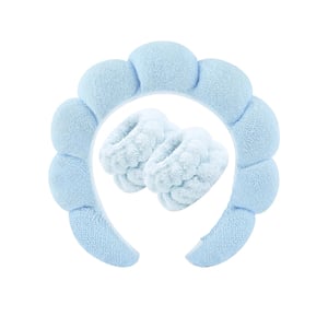 Sweet Beauty Spa Headband & Wristband Set - Baby Blue