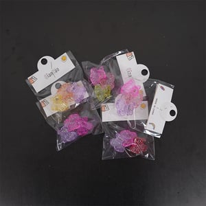 Multicolor Mini Butterfly Semi-Transparent Hair Clip 3pcs Set - Fluffy Wings