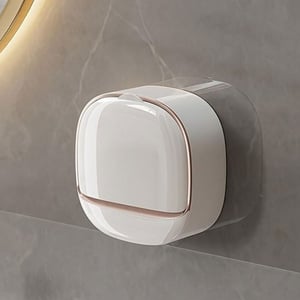 Luxury Waterproof Wall Soap Holder With Drain Tray - White