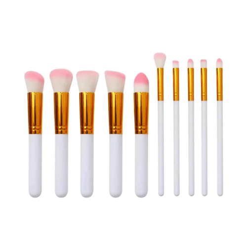 Premium Makeup Kabuki Brush Set 10pcs - White