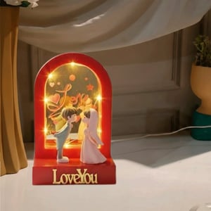 LED Proposing Couple Lightening With Mirror Effect - Red