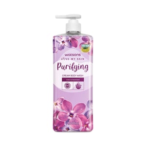 Watsons Love My Skin Lilac & Seaweed Scented  Purifying Cream Body Wash 1000ml •