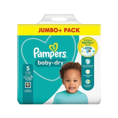 Pampers Jumbo Pack (Belt System) Size- 5 (11-16 KG) 72pcs•