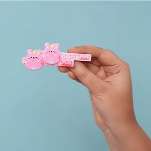 Girls Cute Cartoon Hair Clip 1 pair - Baby Pink Rabbit