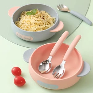 Children's Food Grade Silicone Gum Bowl - Pink