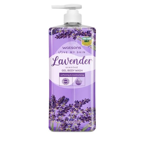 Watsons Love My Skin Lavender Scented Gel Body Wash 1000ml  •