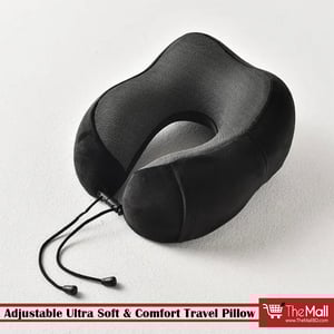 Adjustable Ultra Soft & Comfort Travel Pillow - Black