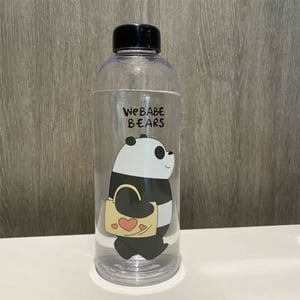 We Babe Bears Plastic Water Bottle 1000ml - Black panda