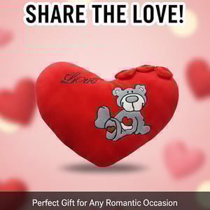 Red Heart Shape Soft Pillow - Mini Hearts