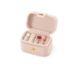 Mini Jewelry Ring Box - Beige