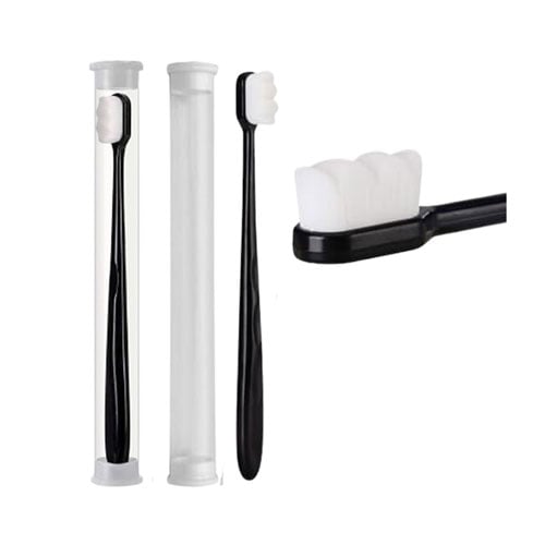 Ultra Soft Fiber Bristle Tooth Brush With Box - Black