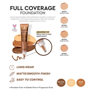 Absolute Full Cover Liquid Matte Foundation 30ml - MFFD03 Warm Golden