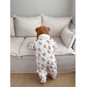 Baby Fashionable Printed Bear Jumpsuit - Size 90