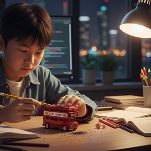 Metal Double Decker Bus Sharpener - Red