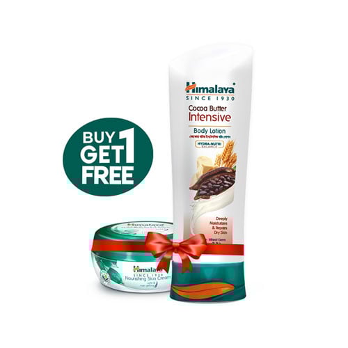 Himalaya Cocoa Butter Intensive Body Lotion 200ml (Himalaya Nourishing Skin Cream Light & Non-Greasy 50ml Free)