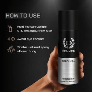 Denver Black Code Deodorant Body Spray 150ml - Original  •