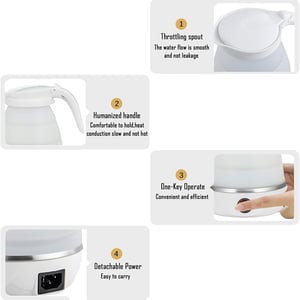 Foldable Silicone Electric Kettle - White