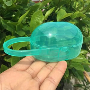 Silicone Nipple Soother With Holder & Storage Box - Green