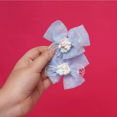 Baby Girl Bow hair Clip 1pc - Sky Blue Cinnamoroll