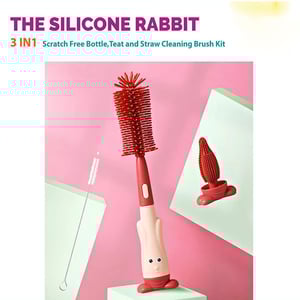 3 In 1 Bottle Cleaner Portable Brush - Faded Red