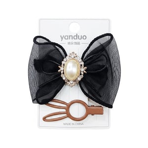 Yanduo Hair Clip 2pcs Set - Black