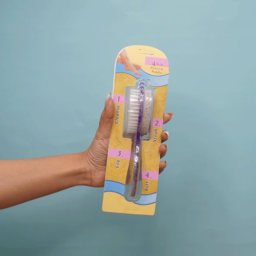 Plastic Foot File Double sided 4 in 1 Washable Foot Brush - Purple