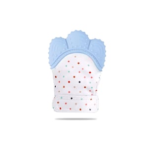Silicone Teether Mitten Glove - Baby Blue