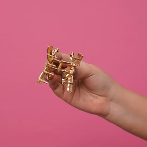 Bow Tie Shape Metal Hair Clip - Bronze