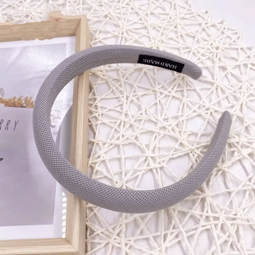 Padded Fabric Headband - Light Gray