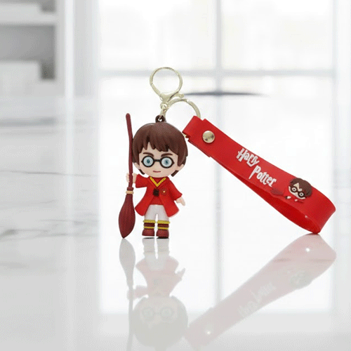 Harry Potter Cartoon Rubber Key Ring - Red