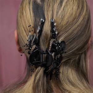 Large Size Hair Clip For Women - Black & Gold