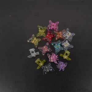 Multicolor Mini Butterfly Semi-Transparent Hair Clip 3pcs Set - Light Wings
