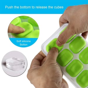 Silicone Ice Cube Tray With Lid - Yellow