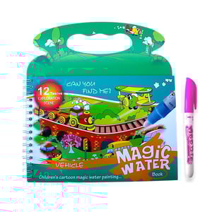 Children Cartoon Magic Water Painting Book 15 Exploration Scene - Vehicle
